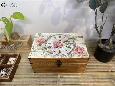 Rương gỗ phong cách cổ điển [06 Kiểu] KT30x20x15cm RUONG-GO-03